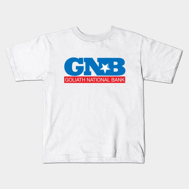 Goliath National Bank Kids T-Shirt by mavgagliano